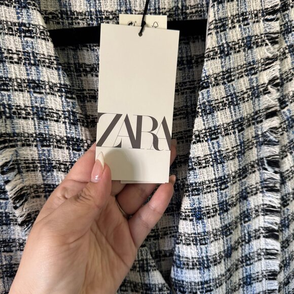 NWT Zara NEW Textured Tweed Textured Pinafore Dress Patch Pockets Vest - Picture 7 of 8